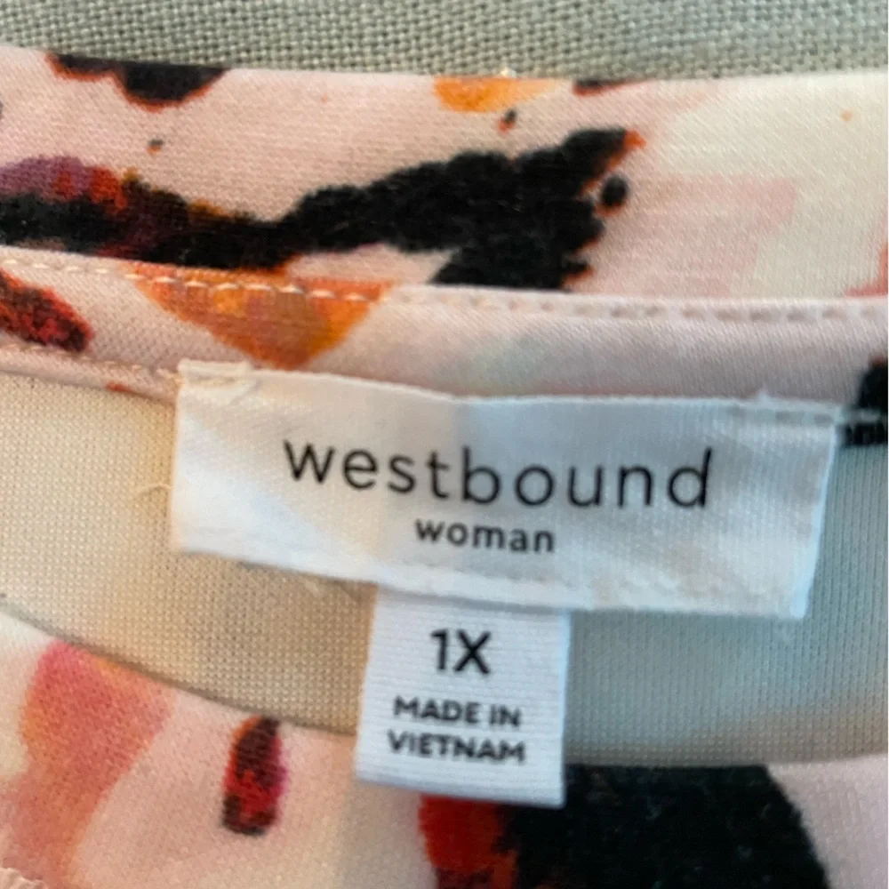 Westbound 3/4 Sleeve Top - Orange and Black Print - Picture 10 of 11